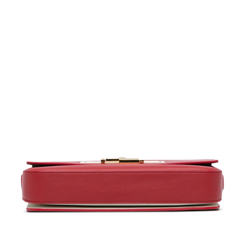 Fendi B Fendi Red Calf Leather 3Baguette Shoulder Bag Italy