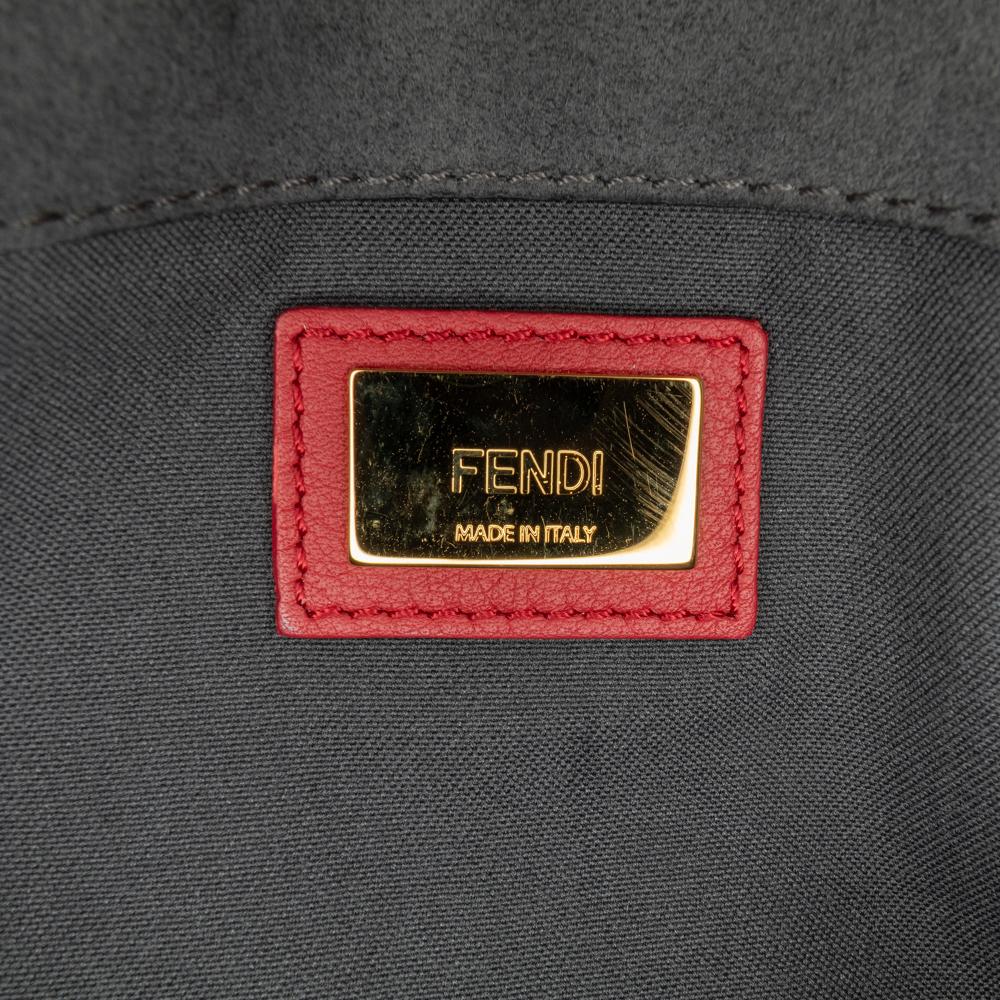 Fendi B Fendi Red Calf Leather 3Baguette Shoulder Bag Italy