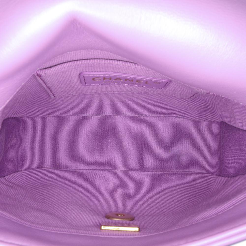 Chanel B Chanel Purple Lambskin Leather Leather Mini Quilted Lambskin Candy Chain Flap Italy
