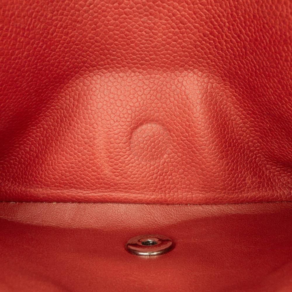 Chanel B Chanel Orange Dark Orange Caviar Leather Leather Medium Classic Caviar Double Flap France