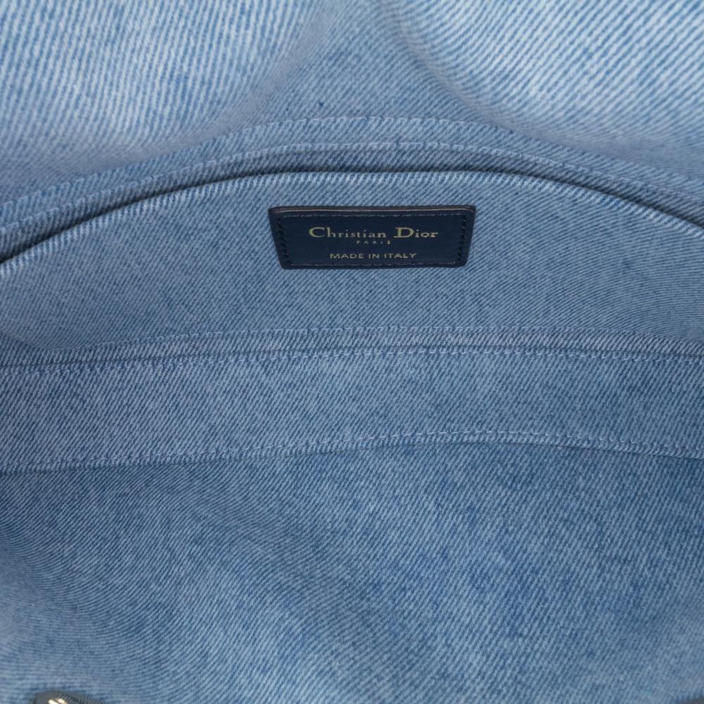 Christian Dior B Dior Blue Denim Denim Fabric Medium Cannage Lady D Joy Italy