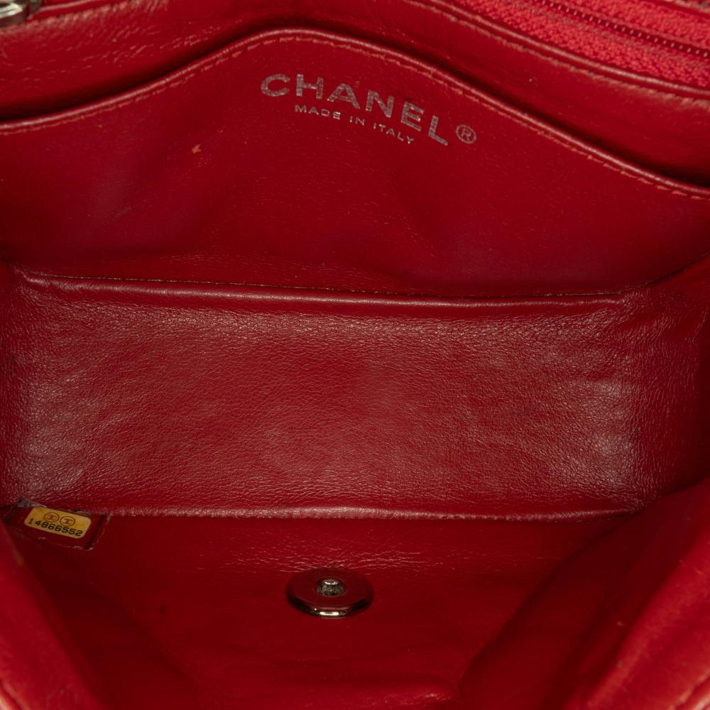 Chanel B Chanel Red Brick Caviar Leather Leather Mini Square Classic Caviar Single Flap Italy