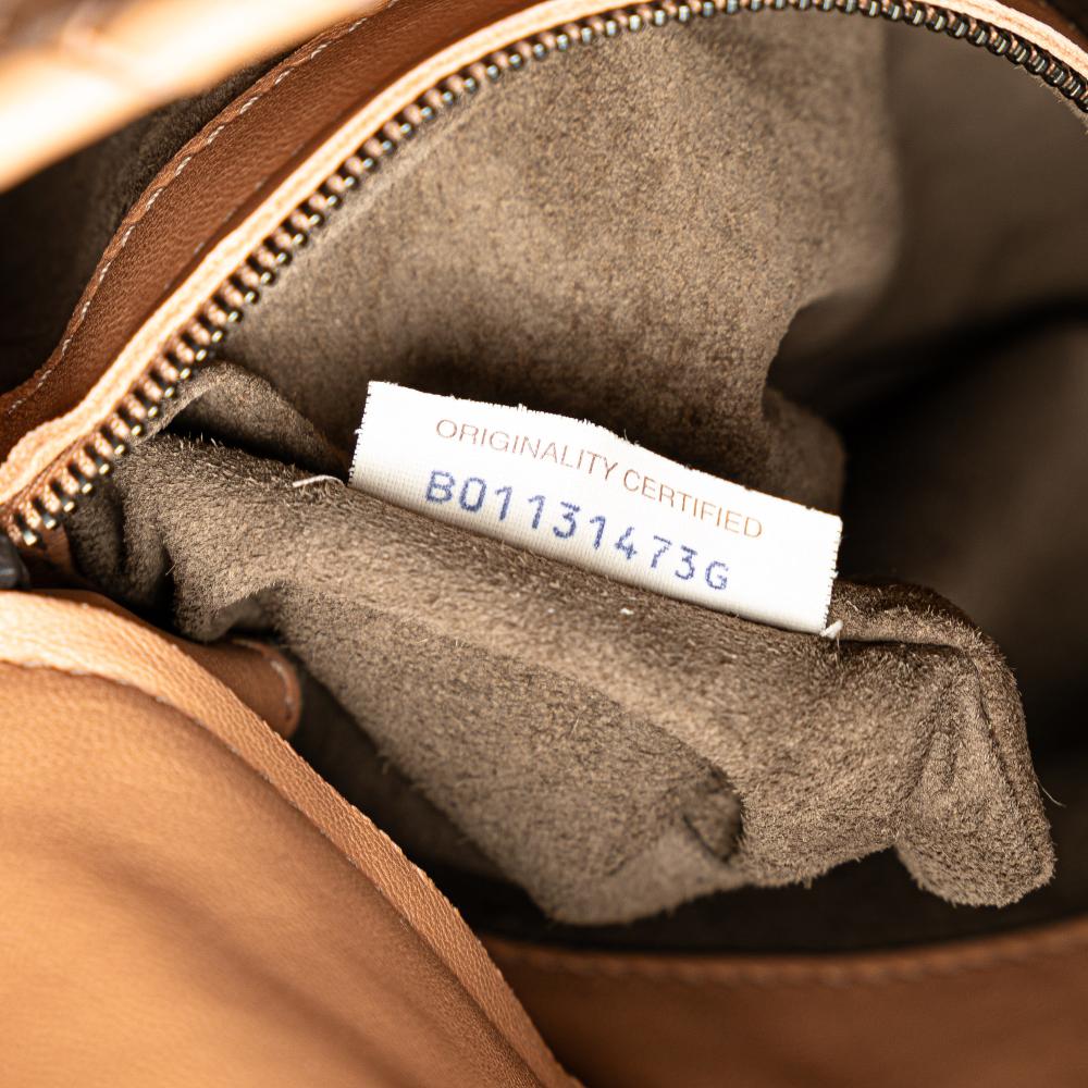 Bottega Veneta B Bottega Veneta Brown Nude Calf Leather Intrecciato Flap Satchel Italy