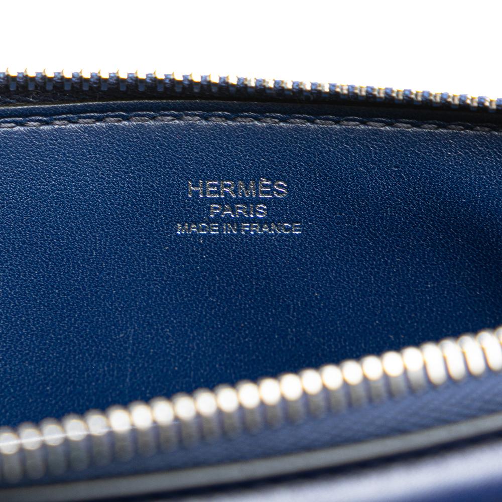 Hermès AB Hermès Blue Navy Calf Leather Tadelakt Kelly Cadena Handbag France