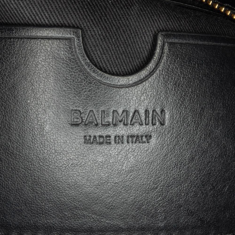 Balmain AB Balmain Black Canvas Fabric B-Army 26 Shoulder Bag Italy