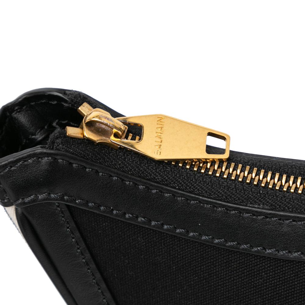 Balmain AB Balmain Black Canvas Fabric B-Army 26 Shoulder Bag Italy