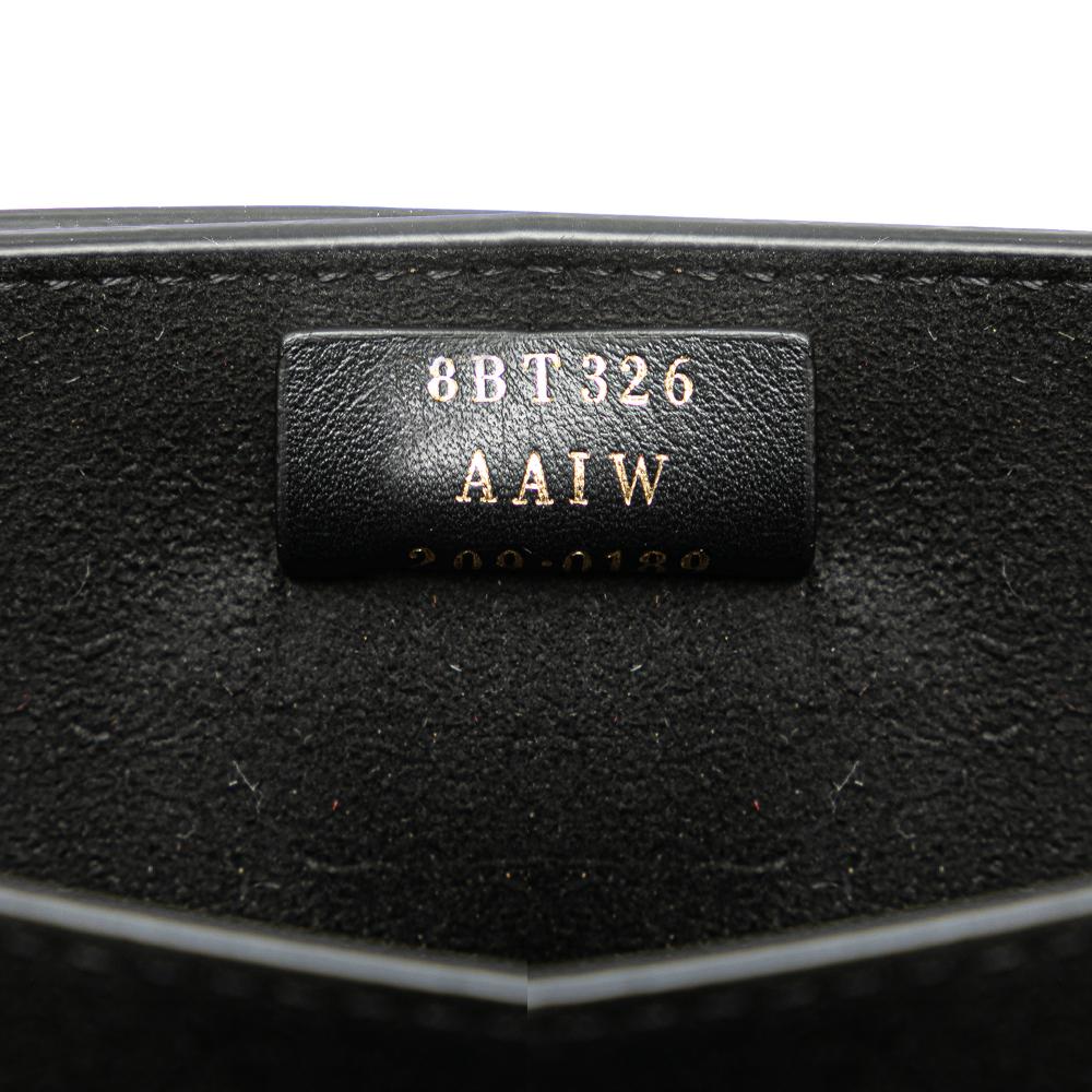 Fendi B Fendi Black Calf Leather Crystal Fab Crossbody Italy