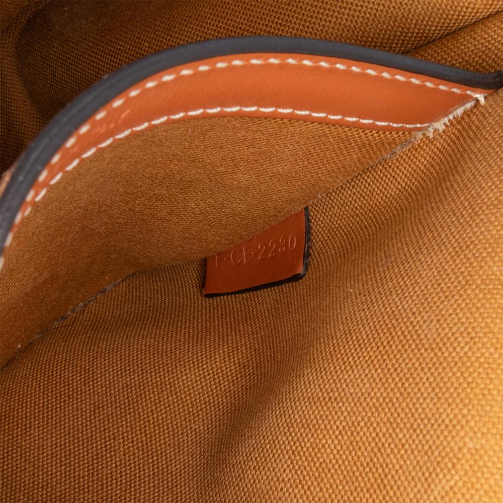 Celine B Celine Brown Dark Brown Coated Canvas Fabric Medium Triomphe Folco Crossbody Italy