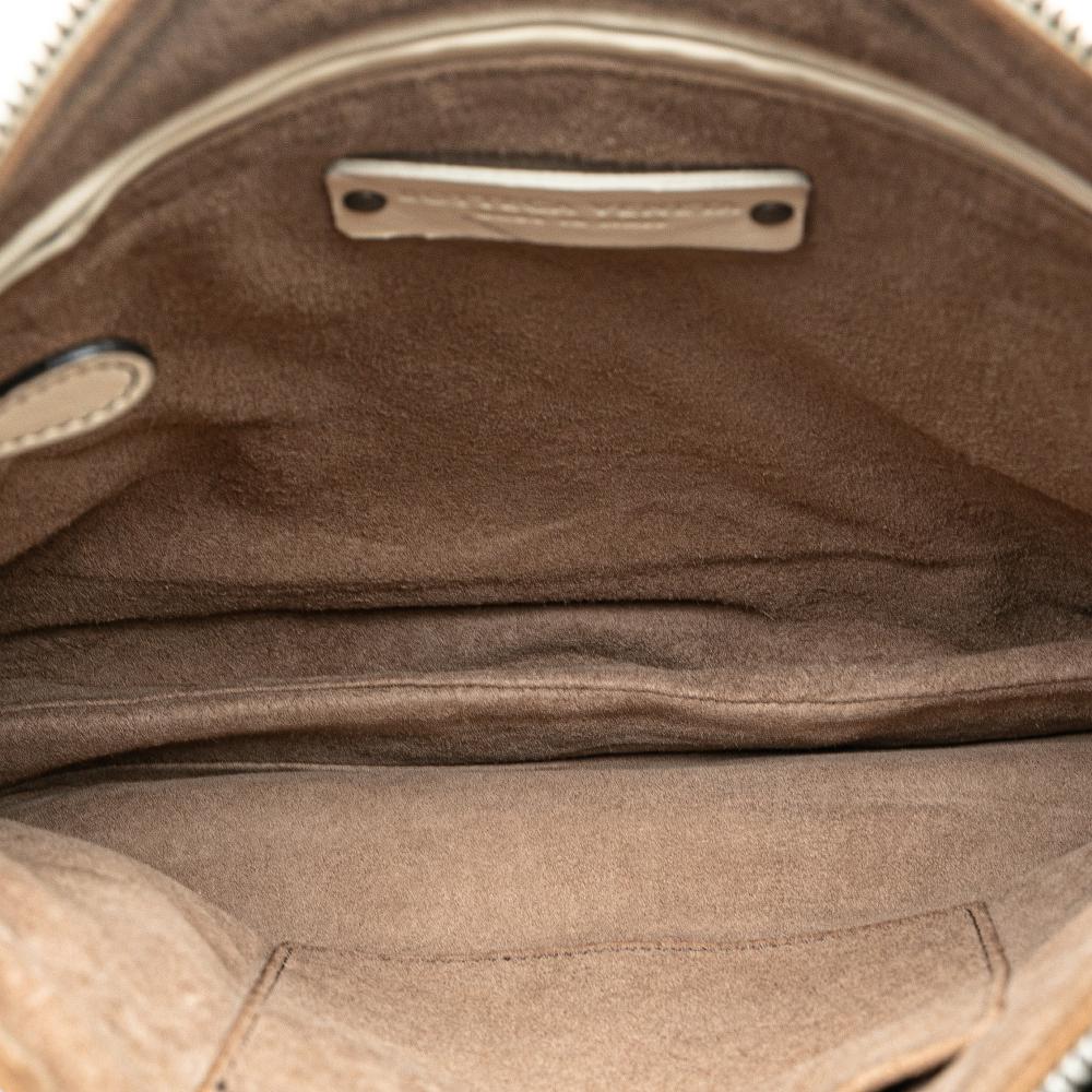 Bottega Veneta AB Bottega Veneta White Nappa Leather Leather Nappa Intrecciato Check Grommet Palio Crossbody Italy