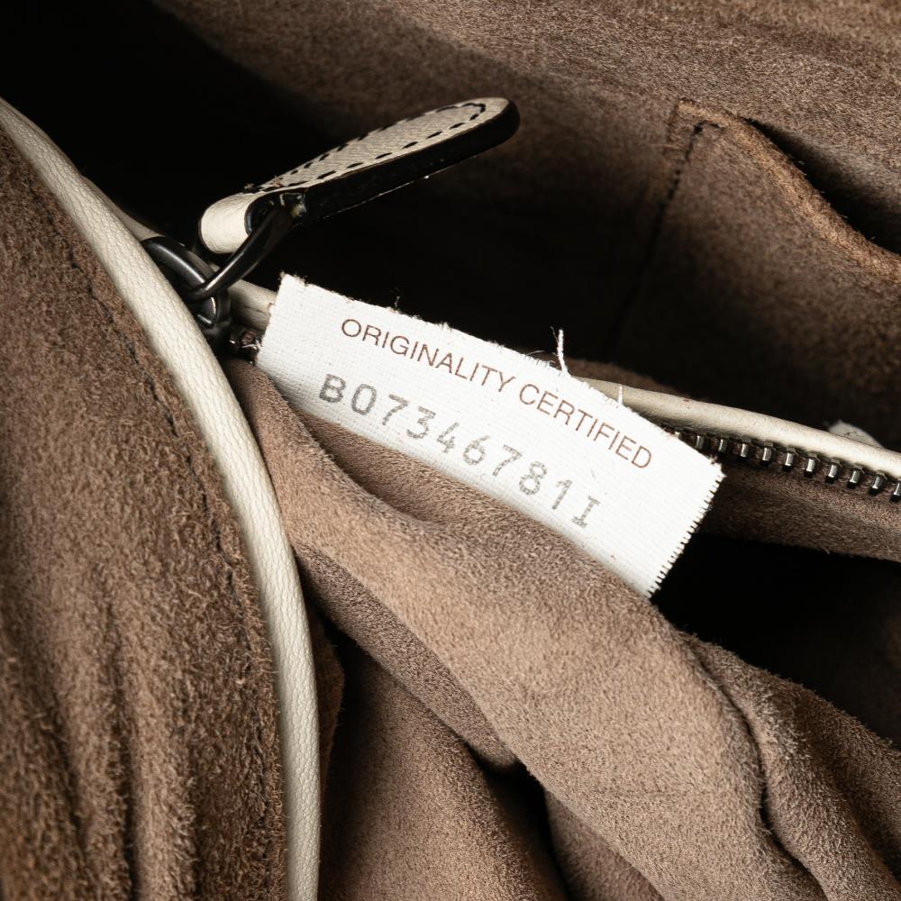 Bottega Veneta AB Bottega Veneta White Nappa Leather Leather Nappa Intrecciato Check Grommet Palio Crossbody Italy