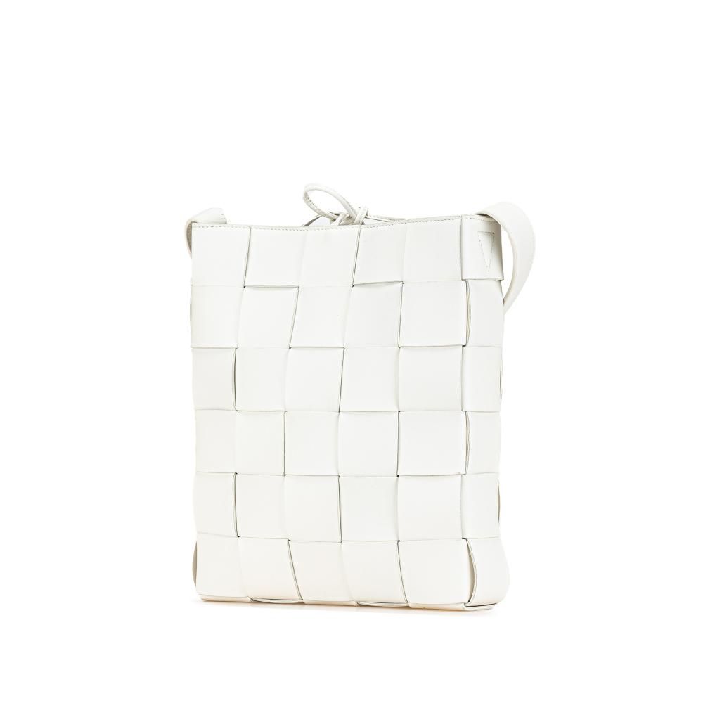 Bottega Veneta B Bottega Veneta White Nappa Leather Leather Nappa Intrecciato Cassette Messenger Italy
