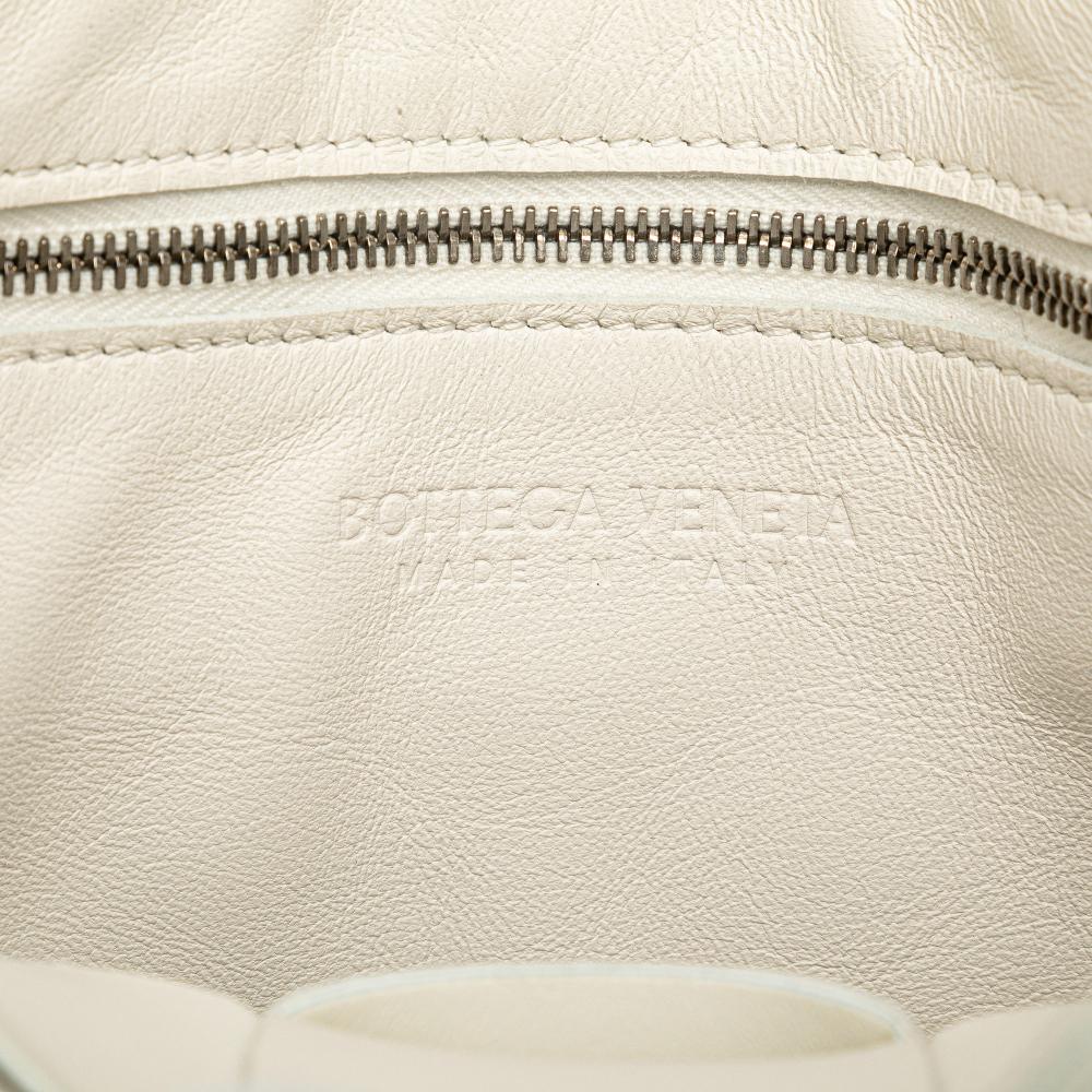 Bottega Veneta B Bottega Veneta White Nappa Leather Leather Nappa Intrecciato Cassette Messenger Italy