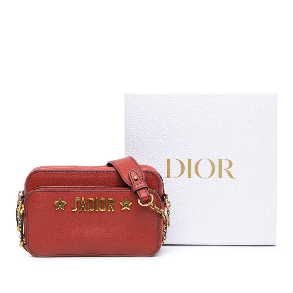 Christian Dior B Dior Red Calf Leather JAdior Camera Bag Italy