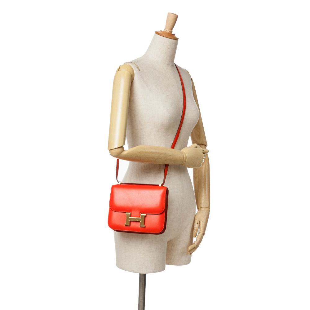 Hermès B Hermès Red Calf Leather Mini Tadelakt Constance 18 France