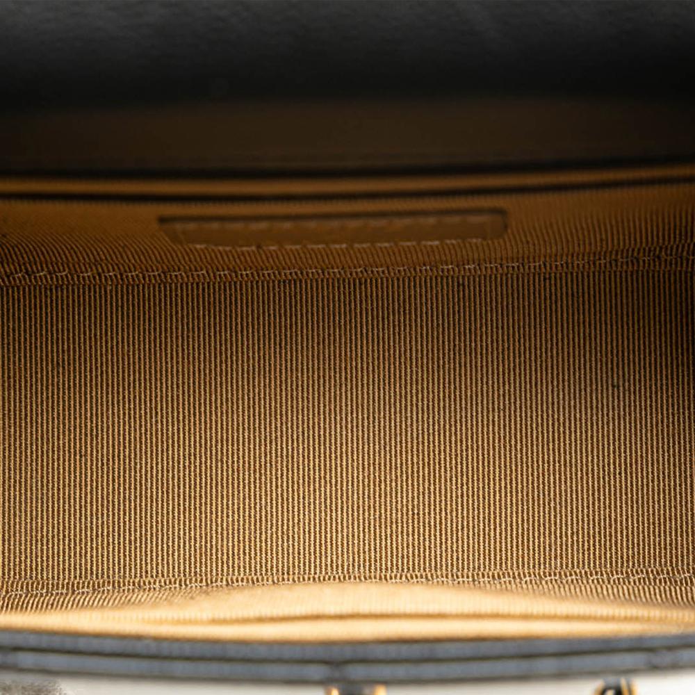 Chanel B Chanel Black Goatskin Leather Mini Chic Pearls Clutch On Chain Italy