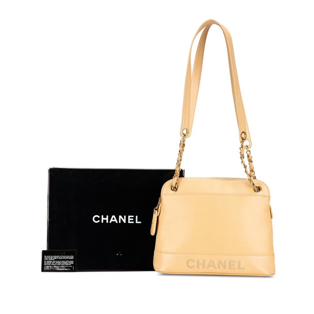 Chanel B Chanel Yellow Light Yellow Caviar Leather Leather Caviar Logo Chain Shoulder Bag Italy
