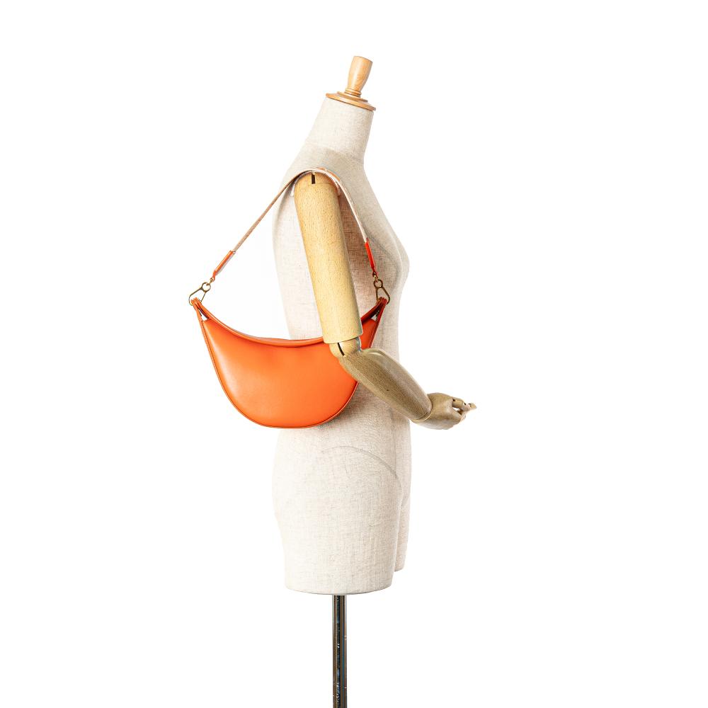 Loewe B LOEWE Orange Calf Leather Small Luna Hobo Spain
