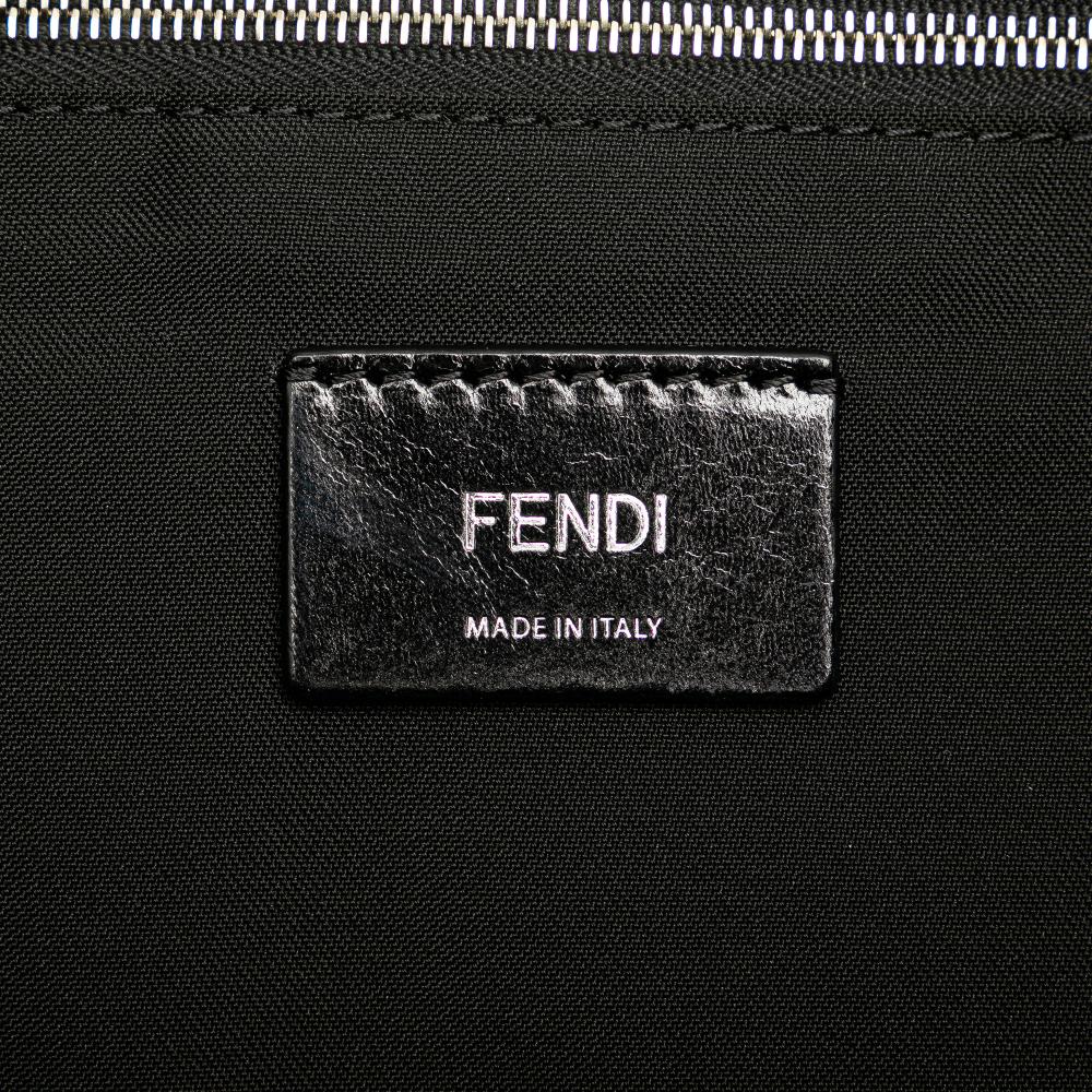 Fendi B Fendi Black Nylon Fabric Large Fendi Faces Tote Italy