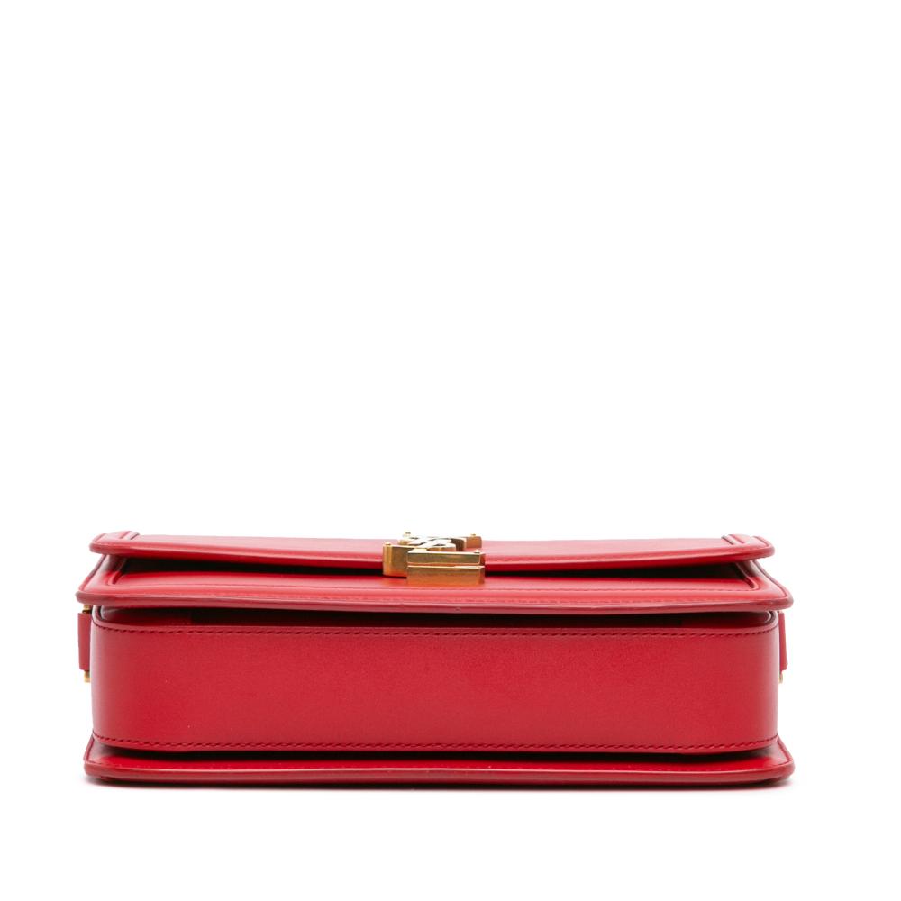 Saint Laurent B Saint Laurent Red Calf Leather Medium skin Solferino Satchel In Box Italy