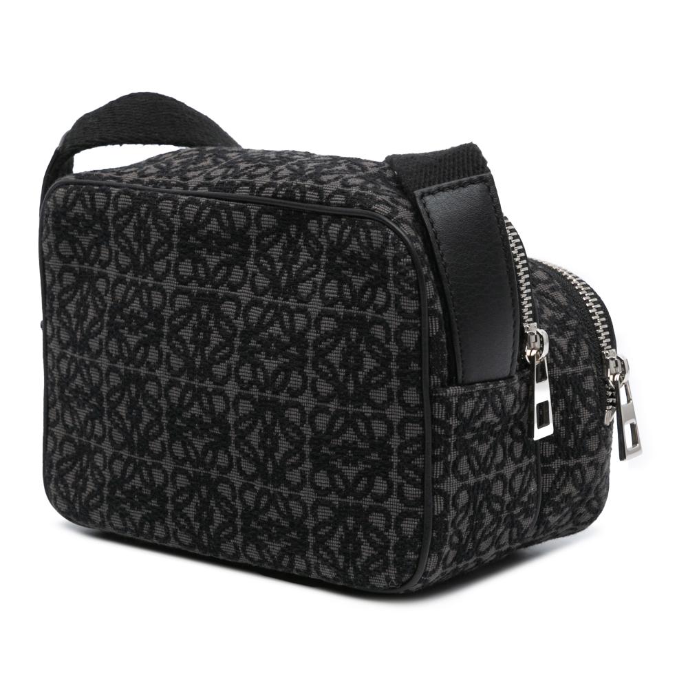 Loewe AB LOEWE Black Canvas Fabric Mini Anagram Logo Camera Bag Spain