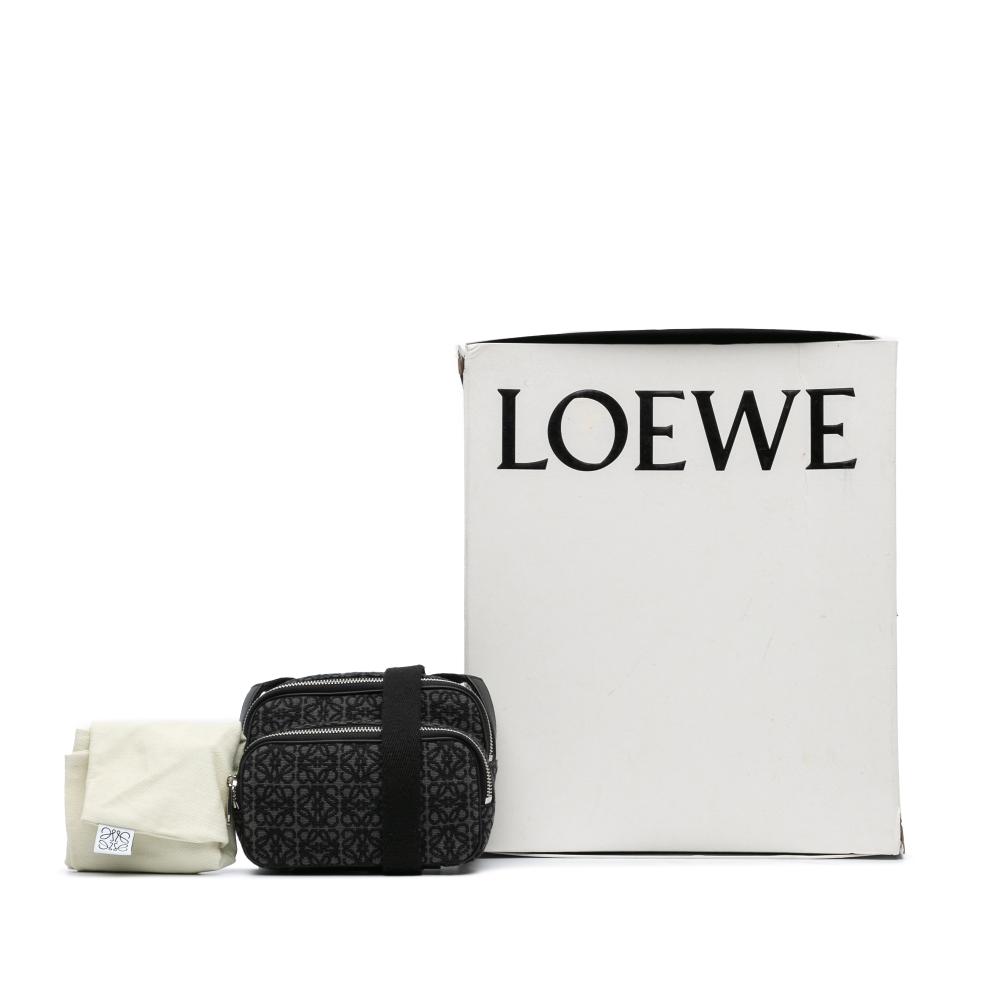 Loewe AB LOEWE Black Canvas Fabric Mini Anagram Logo Camera Bag Spain
