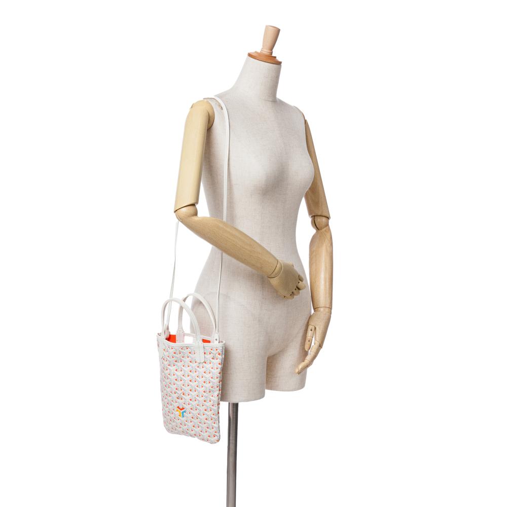 Goyard AB Goyard White Coated Canvas Fabric Goyardine Poitiers Claire Voie France