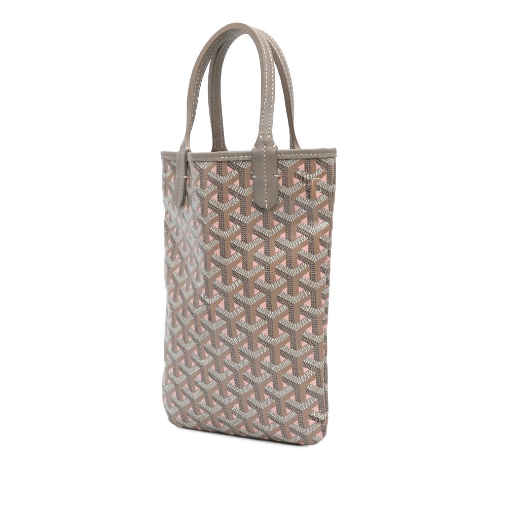 Goyard AB Goyard Brown Taupe Coated Canvas Fabric Goyardine Poitiers Claire Voie France