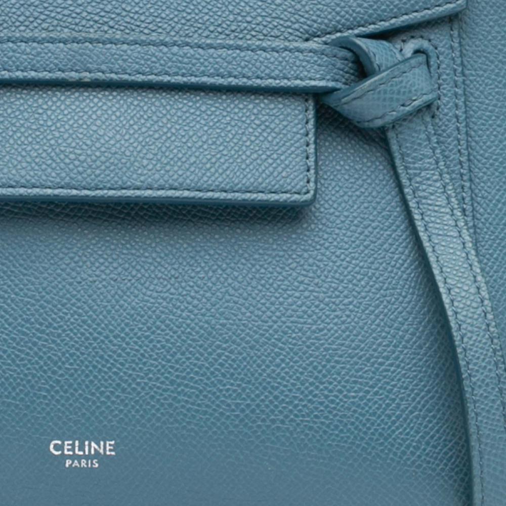Celine B Celine Blue Calf Leather Nano Grained skin Belt Bag Italy