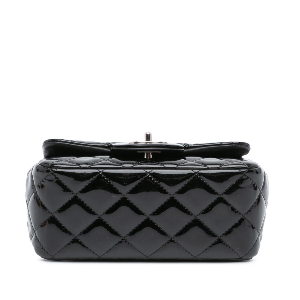 Chanel B Chanel Black Patent Leather Leather Mini Square Classic Patent Single Flap Italy