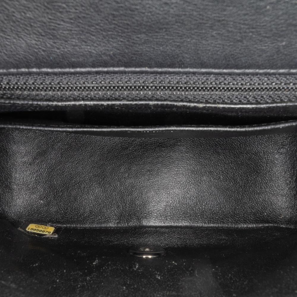 Chanel B Chanel Black Patent Leather Leather Mini Square Classic Patent Single Flap Italy