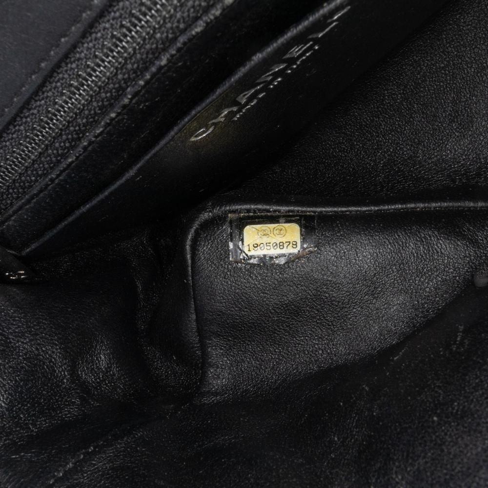 Chanel B Chanel Black Patent Leather Leather Mini Square Classic Patent Single Flap Italy