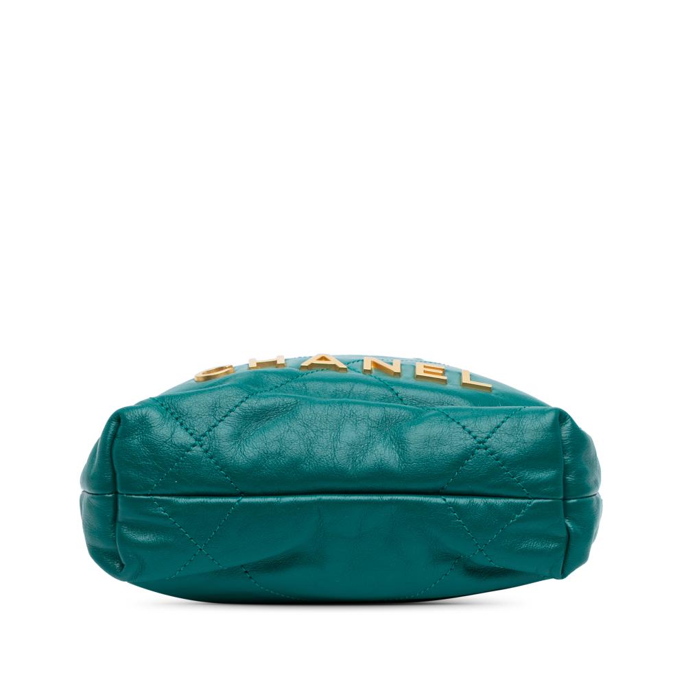 Chanel AB Chanel Green Calf Leather Mini Shiny skin 22 Handbag Italy