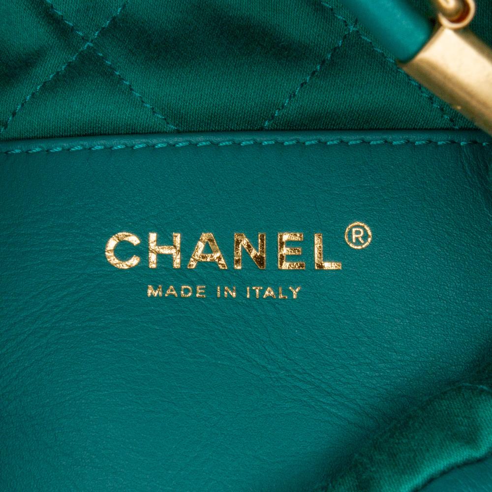 Chanel AB Chanel Green Calf Leather Mini Shiny skin 22 Handbag Italy
