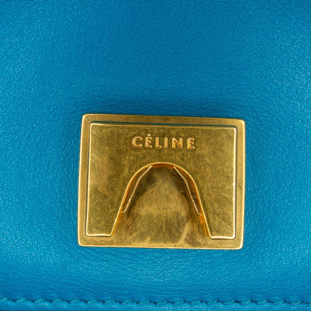 Celine B Celine Black with Blue Calf Leather Frame Shoulder Bag Italy
