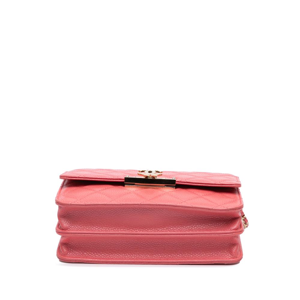 Chanel B Chanel Pink Caviar Leather Leather Quilted Caviar Golden Class Wallet On Chain Italy