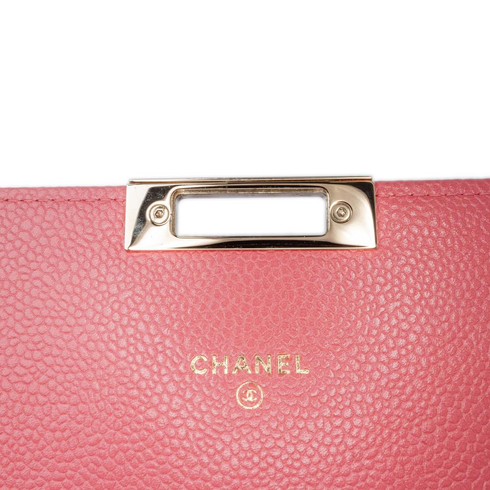 Chanel B Chanel Pink Caviar Leather Leather Quilted Caviar Golden Class Wallet On Chain Italy