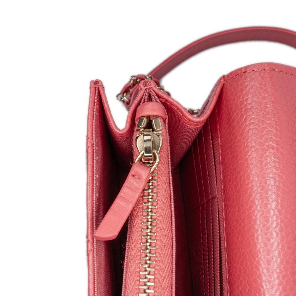 Chanel B Chanel Pink Caviar Leather Leather Quilted Caviar Golden Class Wallet On Chain Italy
