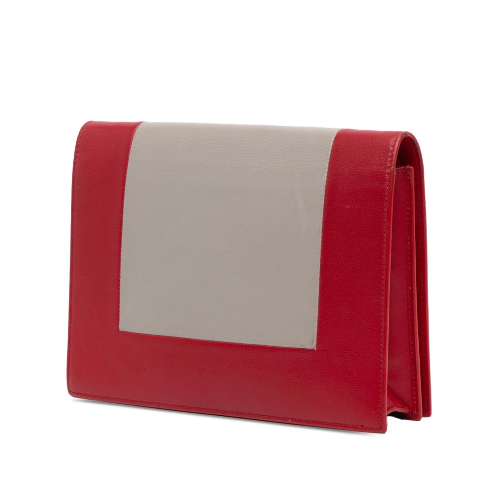 Celine B Celine Red Calf Leather Frame Wallet on Chain Italy