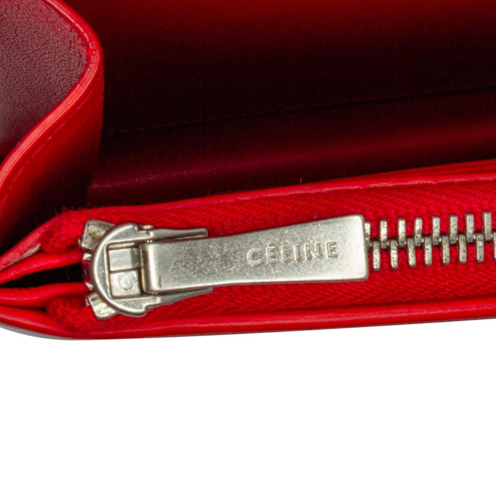 Celine B Celine Red Calf Leather Frame Wallet on Chain Italy