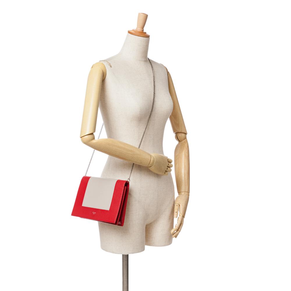 Celine B Celine Red Calf Leather Frame Wallet on Chain Italy