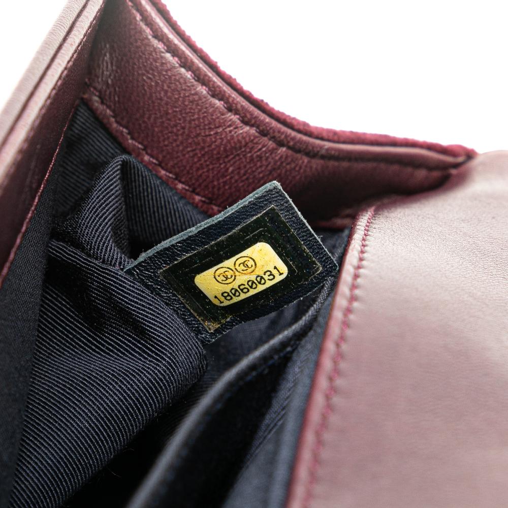 Chanel B Chanel Red Burgundy Velvet Fabric Old Medium and Tweed Boy Flap Italy