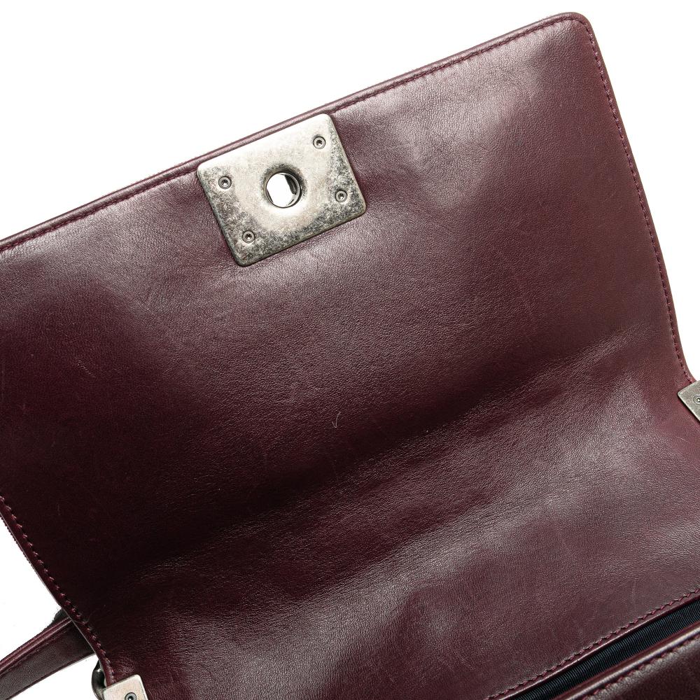 Chanel B Chanel Red Burgundy Velvet Fabric Old Medium and Tweed Boy Flap Italy