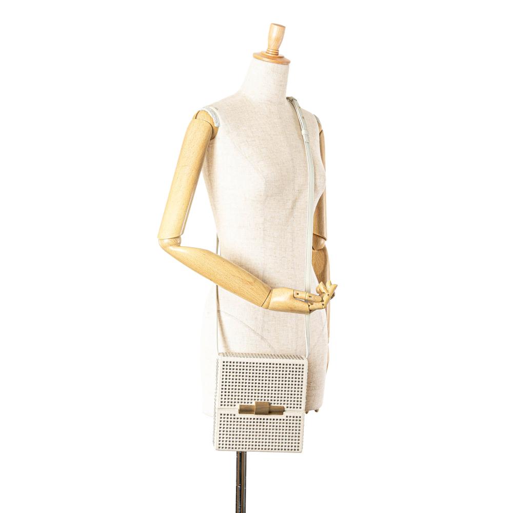 Bottega Veneta B Bottega Veneta Brown Light Beige Canvas Fabric Crystal Embellished Daisey Crossbody Italy