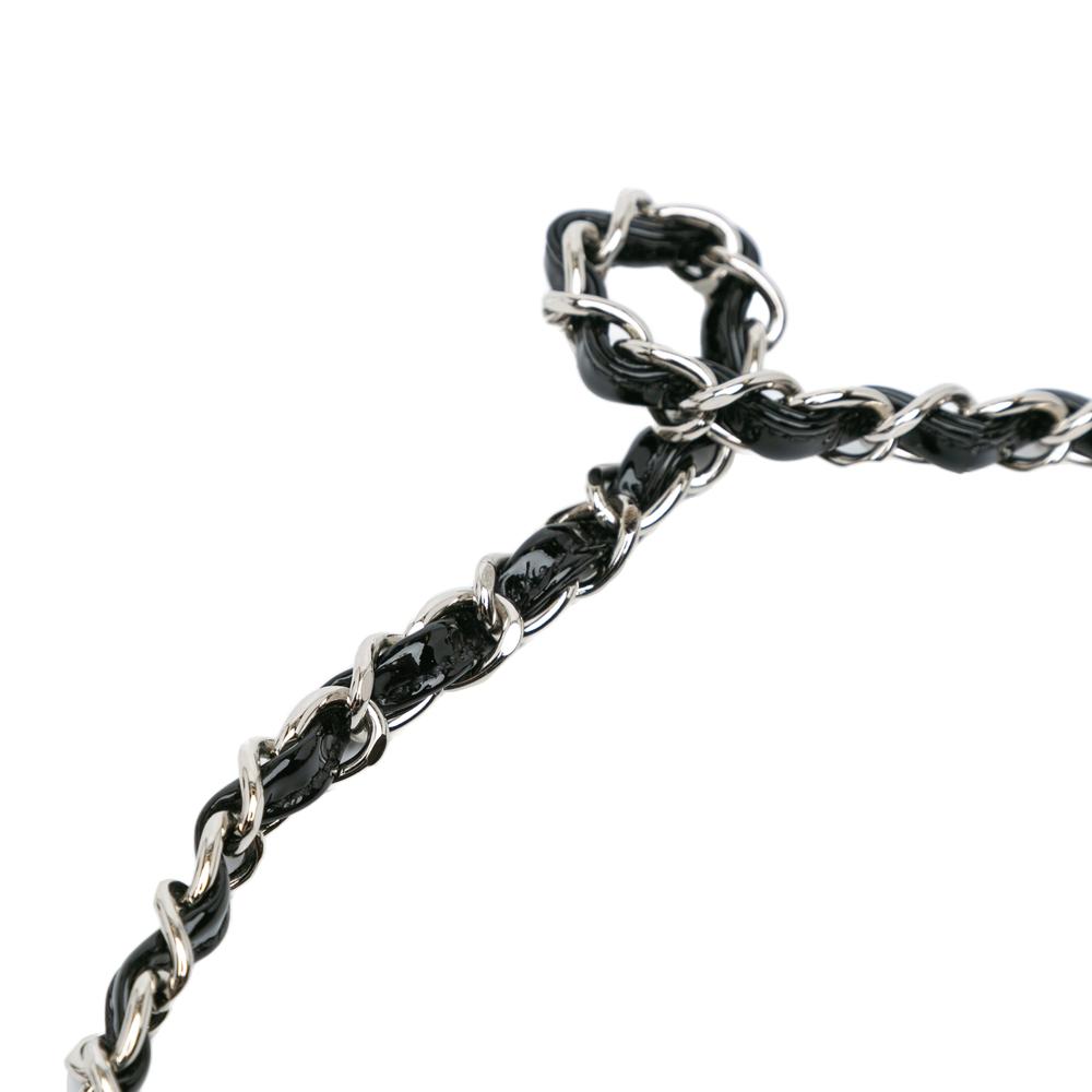 Chanel B Chanel Black Patent Leather Leather Mini Square Classic Patent Single Flap Italy