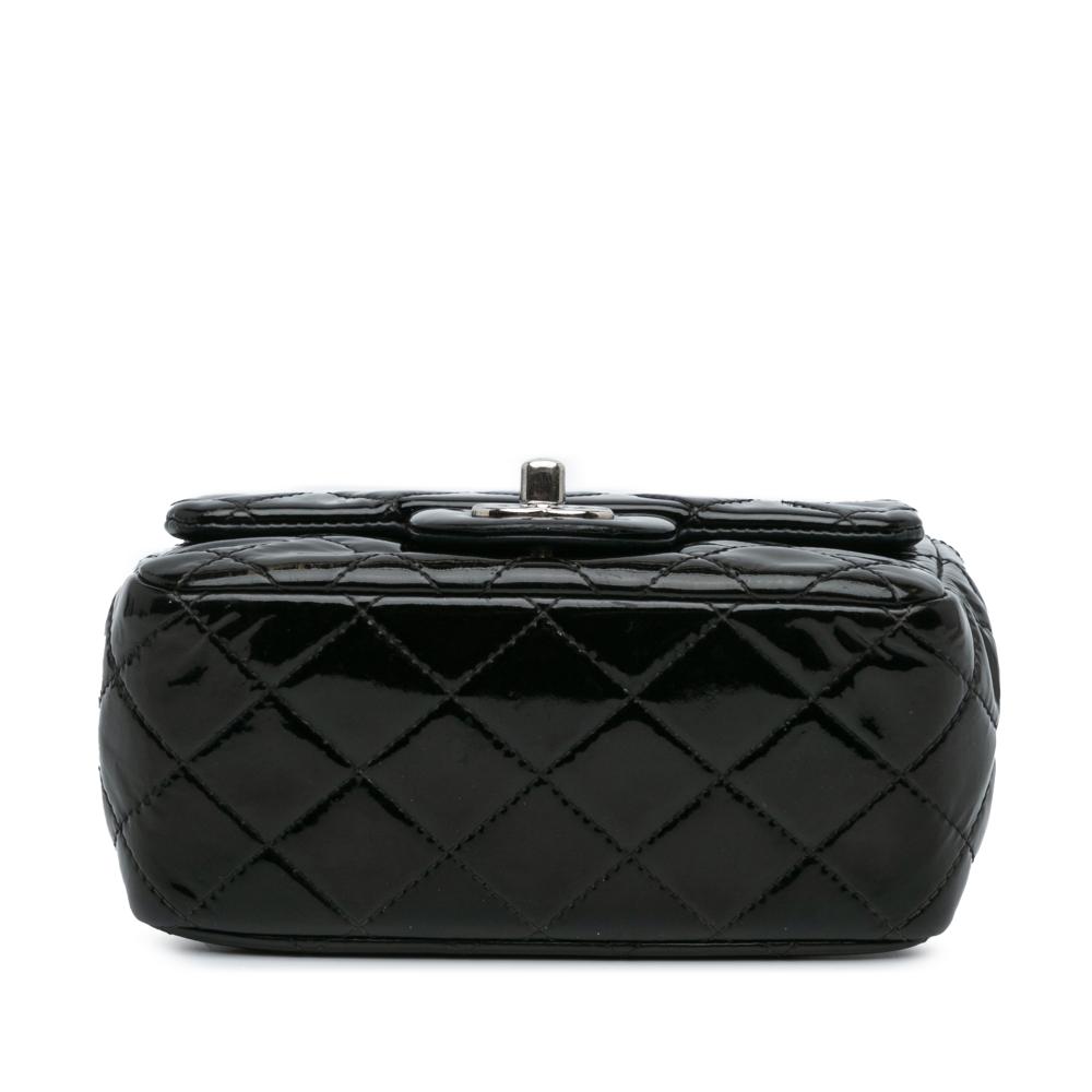 Chanel B Chanel Black Patent Leather Leather Mini Square Classic Patent Single Flap Italy
