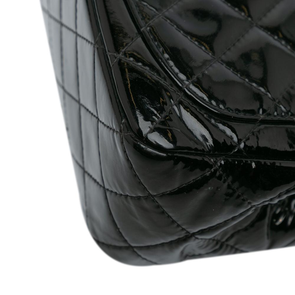 Chanel B Chanel Black Patent Leather Leather Mini Square Classic Patent Single Flap Italy