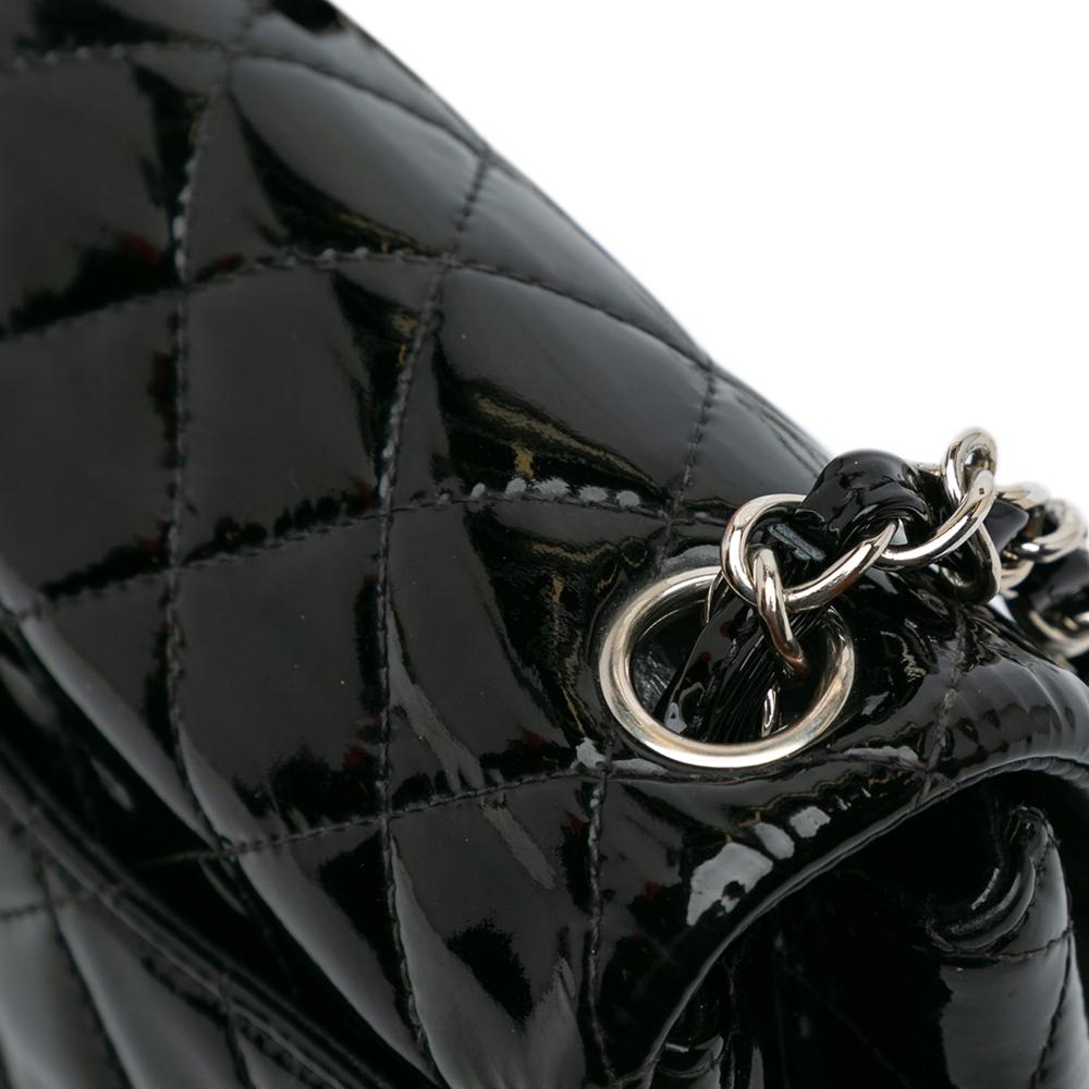 Chanel B Chanel Black Patent Leather Leather Mini Square Classic Patent Single Flap Italy