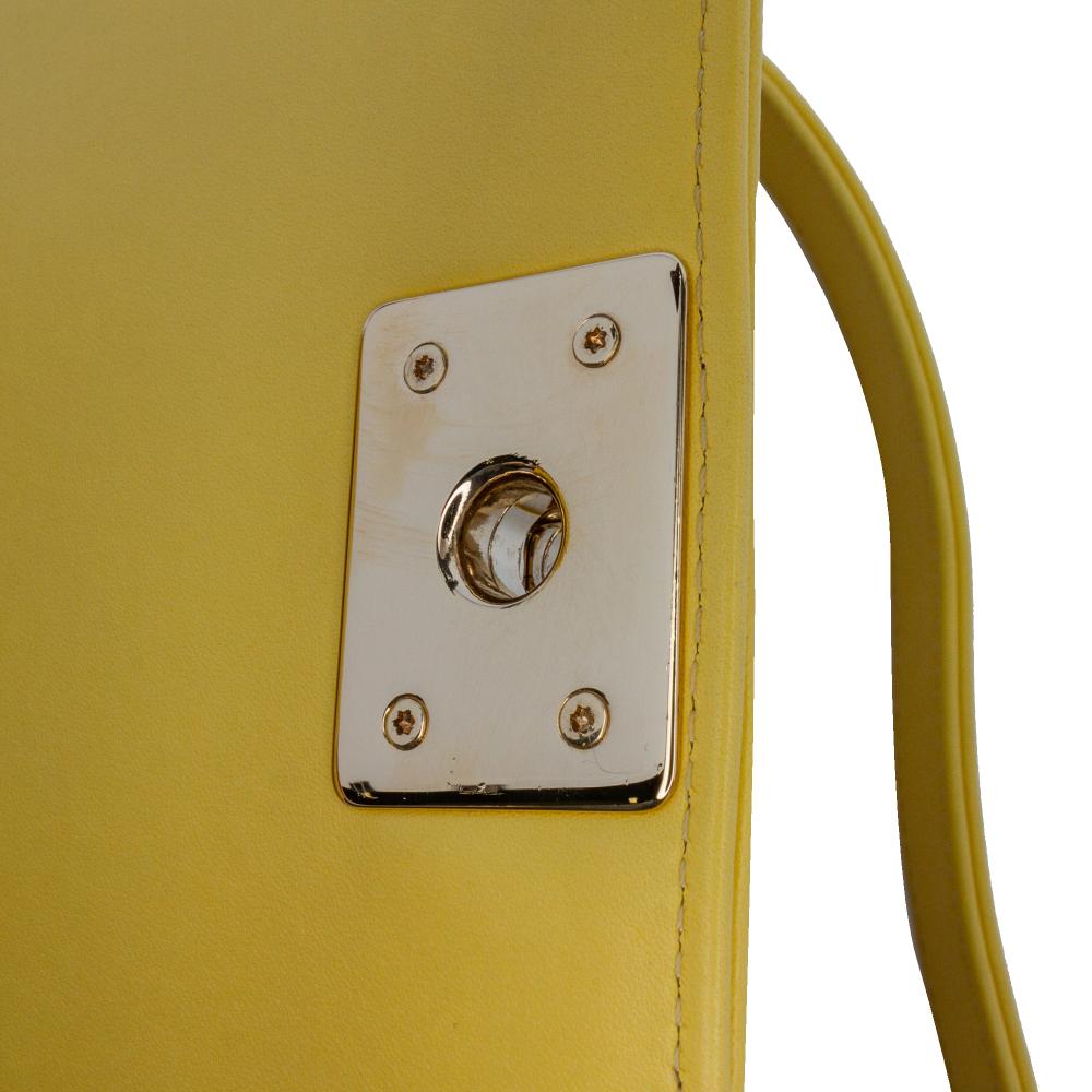 Chanel AB Chanel Yellow Lambskin Leather Leather Quilted Lambskin North South Boy Flap Italy