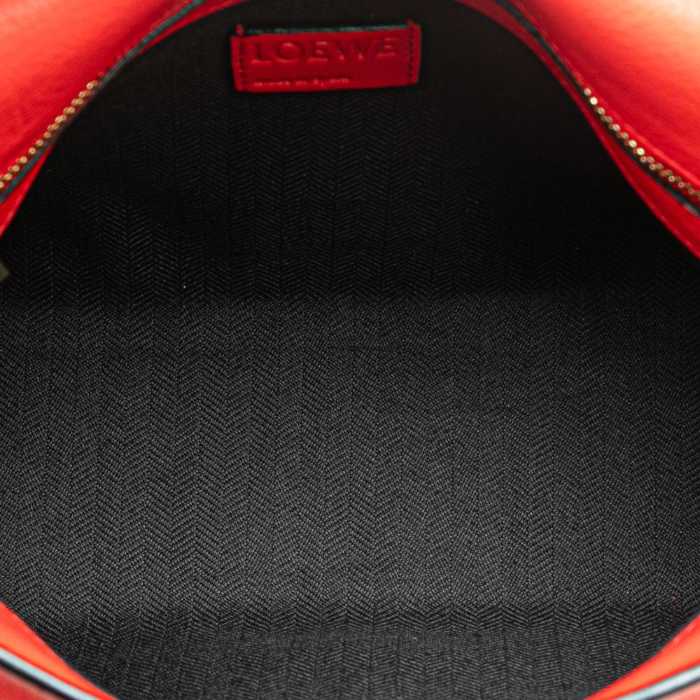 Loewe B LOEWE Red Calf Leather Flamenco Knot Whipstitch Crossbody Spain