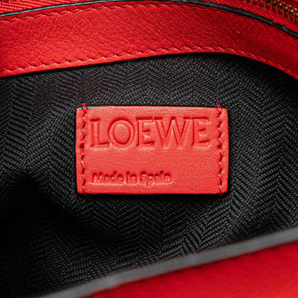Loewe B LOEWE Red Calf Leather Flamenco Knot Whipstitch Crossbody Spain